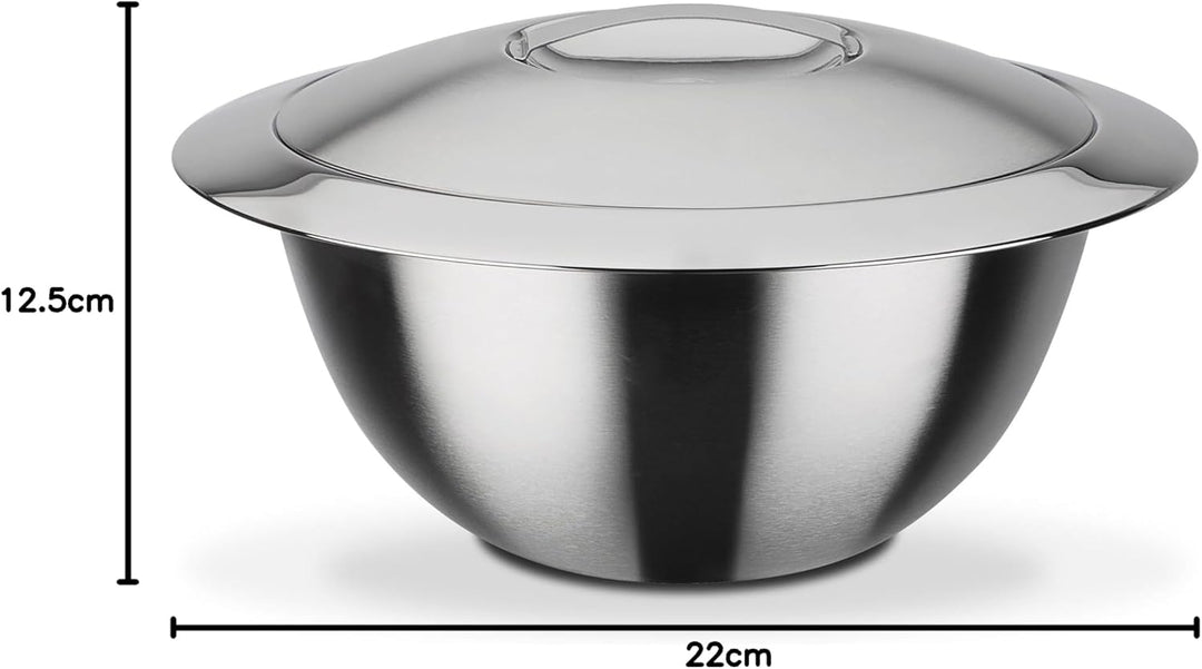 GSW Stahlwaren GmbH mit Deckel 22cm, Silber, 22cm