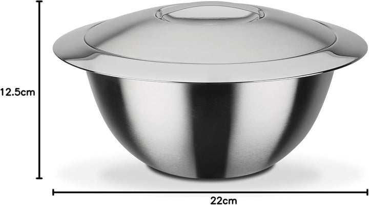 GSW Stahlwaren GmbH mit Deckel 22cm, Silber, 22cm
