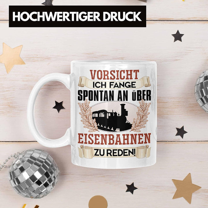 Trendation - Eisenbahner Tasse Geschenk für Modelleisenbahn-Fans Geschenkidee Ich Fange Spotan An Üb