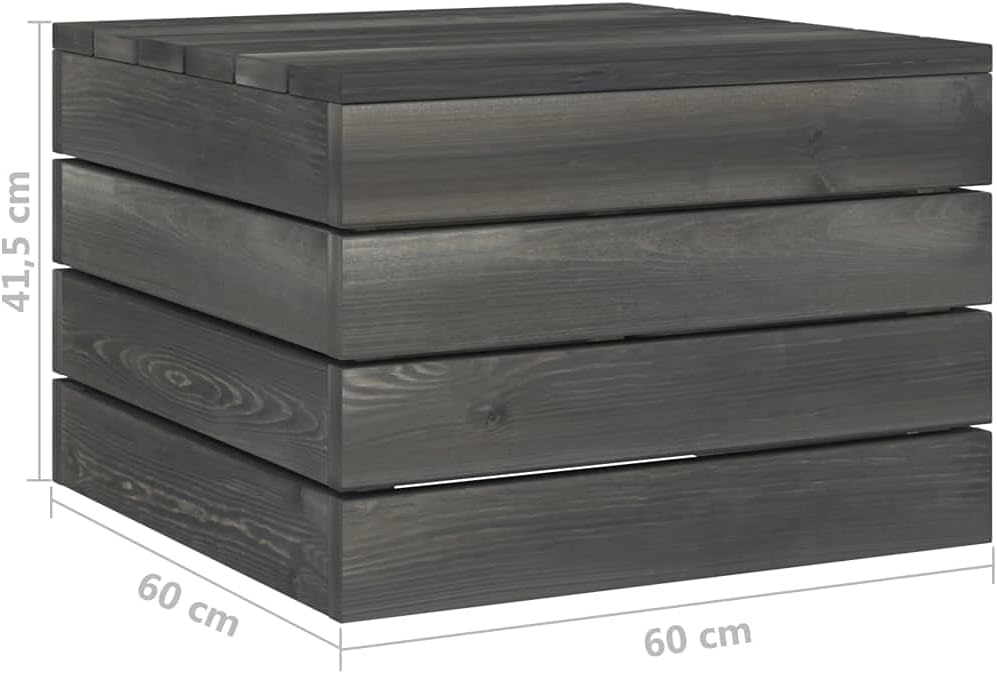 vidaXL 2X Kiefernholz Massiv Palettentisch Sitzhocker Gartenhocker Fussbank Beistelltisch Palettenho
