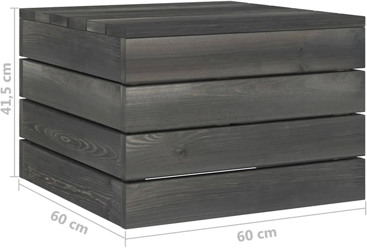vidaXL 2X Kiefernholz Massiv Palettentisch Sitzhocker Gartenhocker Fussbank Beistelltisch Palettenho
