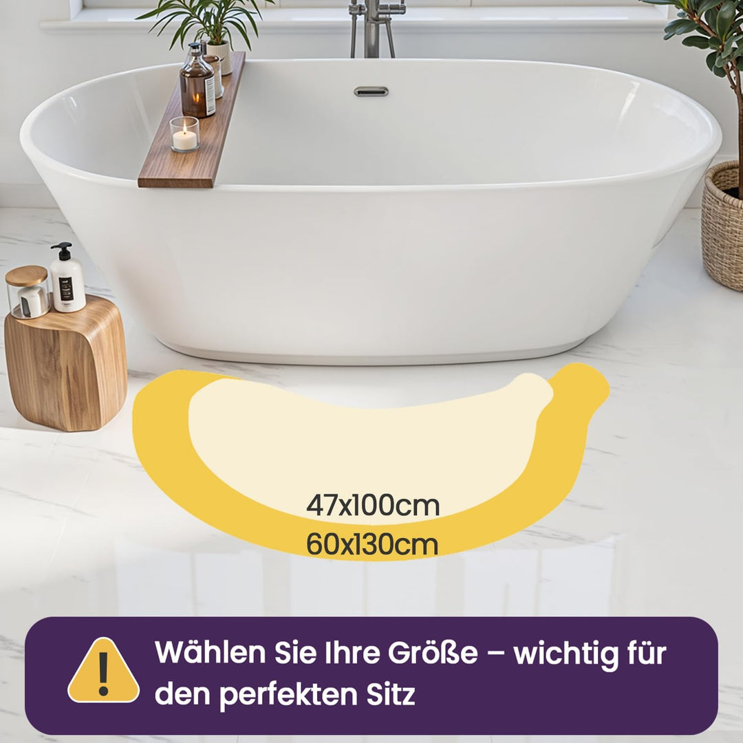 DEXI Badezimmerteppich 60 x 130 cm, Badematte rutschfest Absorbierende mit Bananenmuster, waschbarer