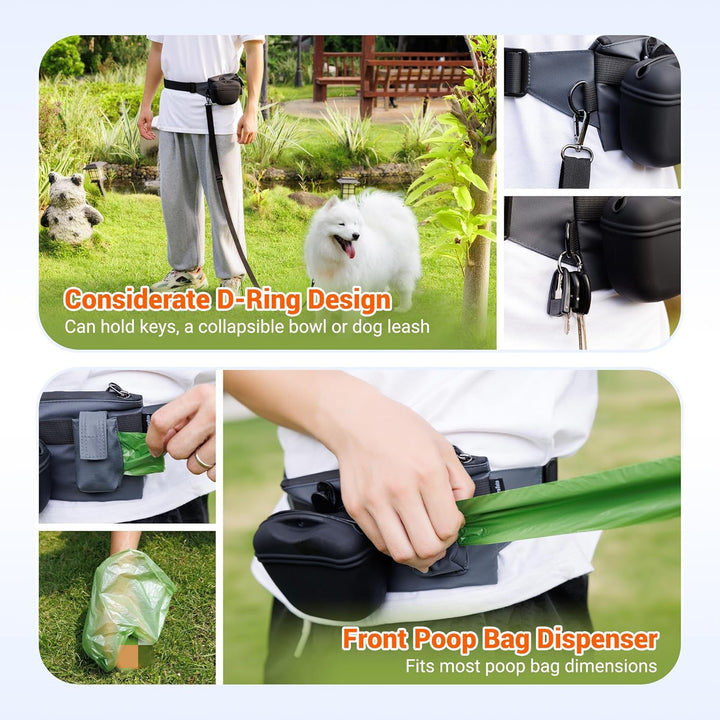 2 in 1 Hunde-Leckerli-Tasche für Training, Leckerli-Tasche für Leine mit abnehmbarem Clip auf Siliko