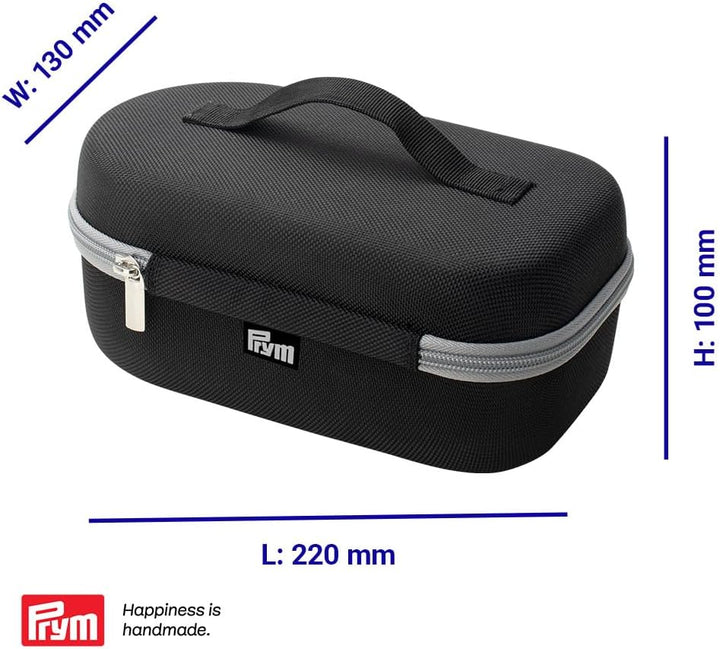 Prym Mini Dampfbügeleisen schwarz mit Silikonablage & Aufbewahrungs-Case im Set | 400W, einstellbare