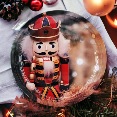My-goodbuy24 Weihnachtsteller aus Metall - 4 Stück - Weihnachts- oder Nikolaus-Teller mit verschiede