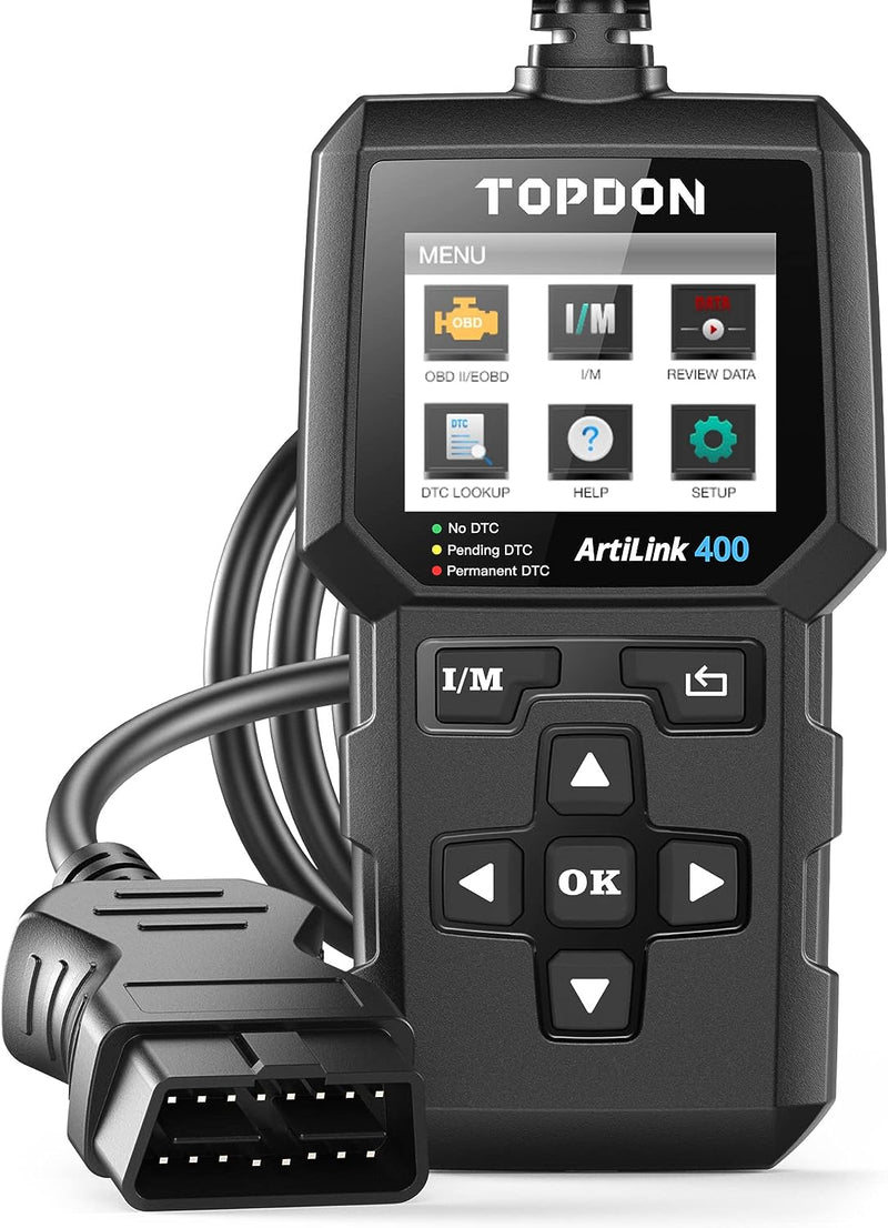 TOPDON AL400 OBD2 Diagnosegerät, 10 OBD2 Modi, One Touch I/M Bereitschaftstaste, lebenslange Updates