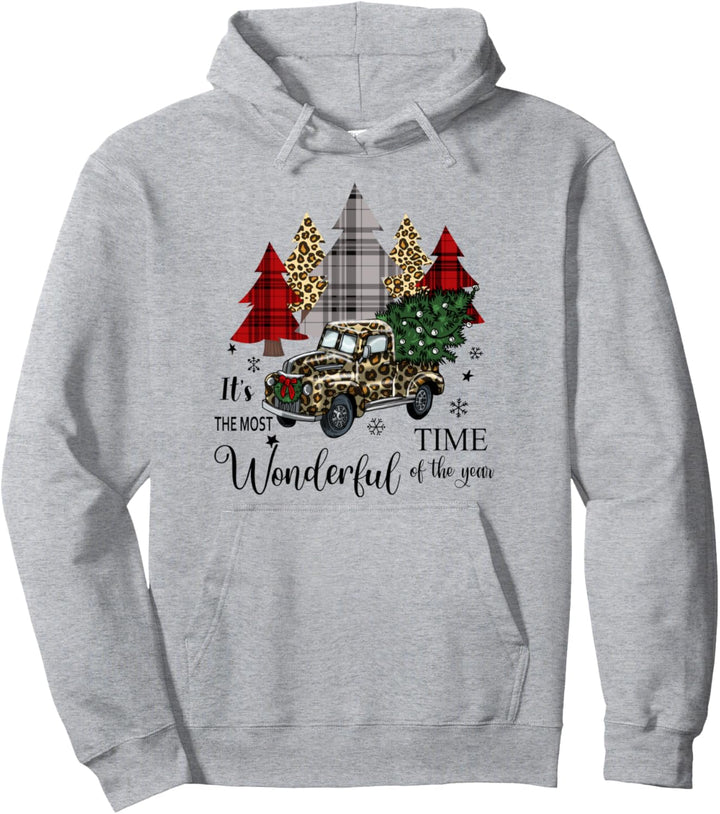 Leopard Print Truck Weihnachtsbaum Nettes Frauen Pullover Hoodie