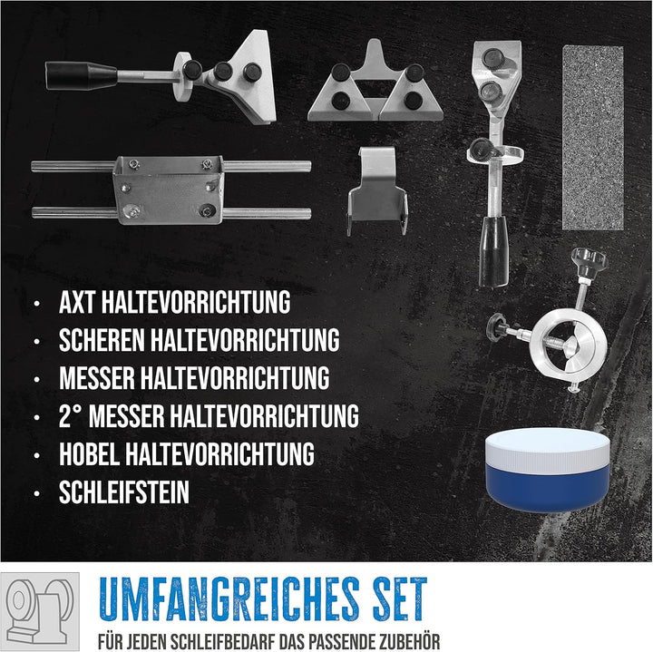 Güde Nassschleifer GNS 250 VS Set (150 W, Induktionsmotor, Edelkorund-Schleifstein Ø 250 mm/220 K, L