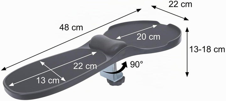 2in1 Armauflage mit Mauspad HWC-N76, Tisch-/Armlehnen-Mousepad Gelenkstütze Handgelenkkissen ergonom