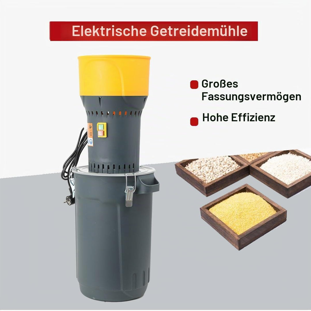 1000W 25L Elektrische Getreidemühle, 19000 U/min Kornmühle Futtermühle mit 5 Lochsiebe(2/3/4/6/8mm)