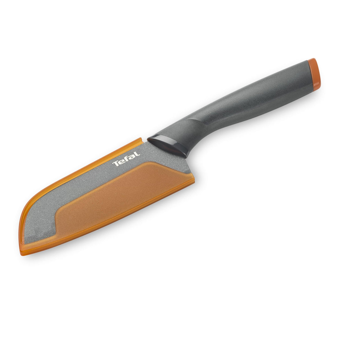 Tefal Fresh Kitchen Santoku-Messer 12 cm, Edelstahl, Anthrazit/Orange, cm, 36 x 10 x 5.1 cm, 1 Einhe
