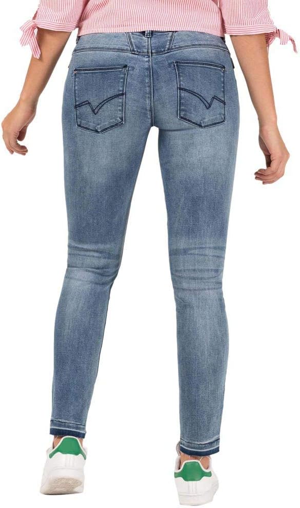 Timezone Damen Slim Jeans Slim Sadetz 27W / 32L Blau (Shades Of Blue Wash 3903), 27W / 32L Blau (Sha