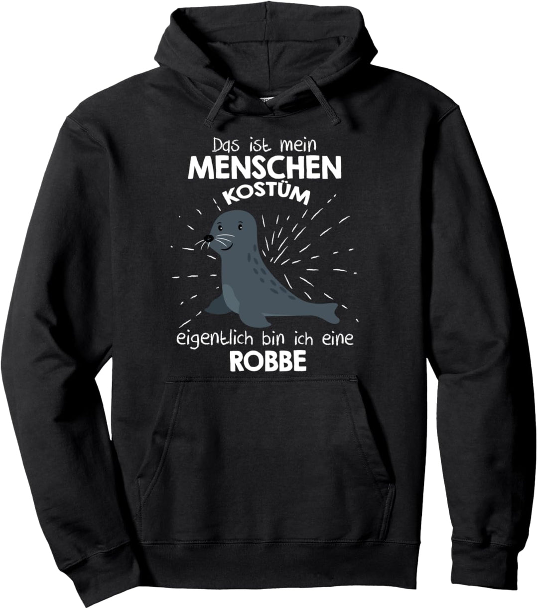 Mein Menschen Kostüm Bin ich eine Robbe, Halloween Outfit Pullover Hoodie