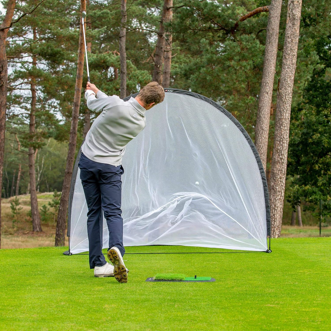 Pure2Improve Unisex-Adult Trainingsnetz Golf 2.40x2.10m Schwarz/Weiss, 2.40x2.10m Schwarz/Weiss