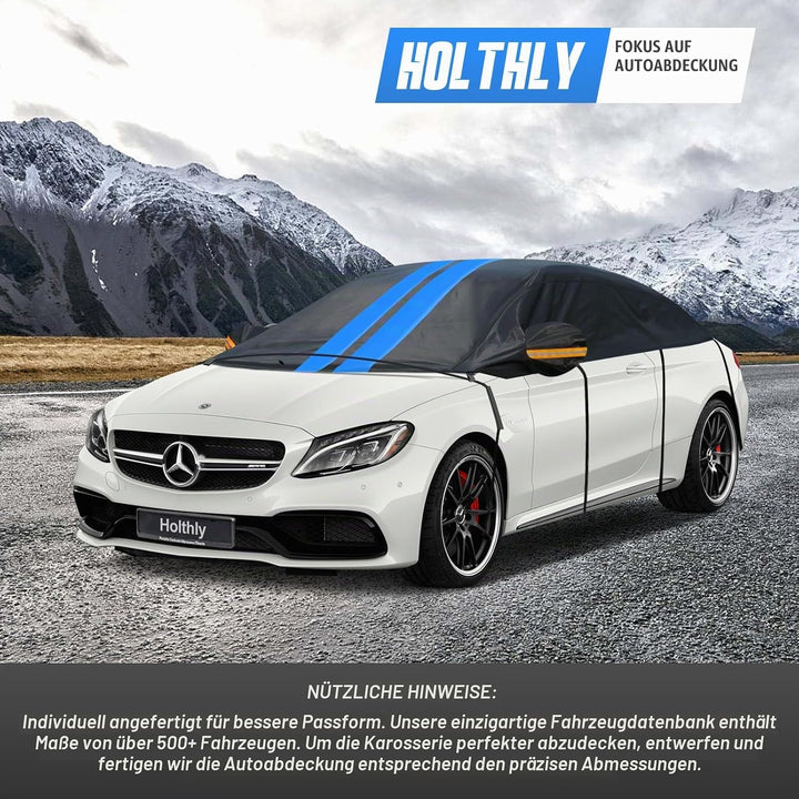 Halbgarage für Auto Winter,PKW Halbgarage Oben Wasserdicht Atmungsaktiv Autoabdeckung,Abdeckplane Ha