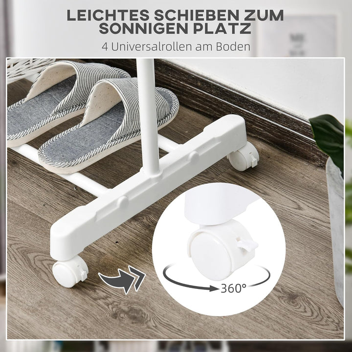 HOMCOM Kleiderständer höhenverstellbar Garderobenständer mit Kleiderstange, Haken, Regal, Garderobe