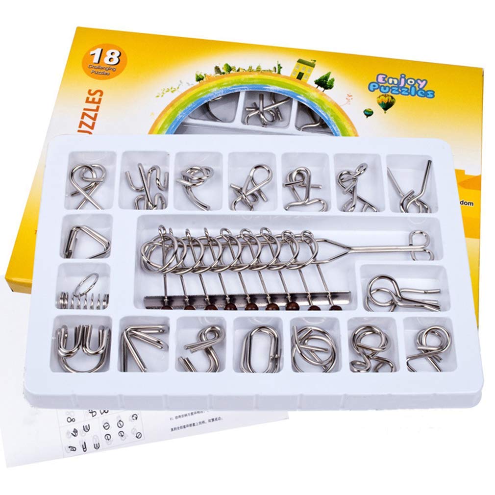 18 Stück Entwirrung Puzzles Geduldspiele Set - Knobelspiele Kit - Magisches Spielzeug - Denksportauf