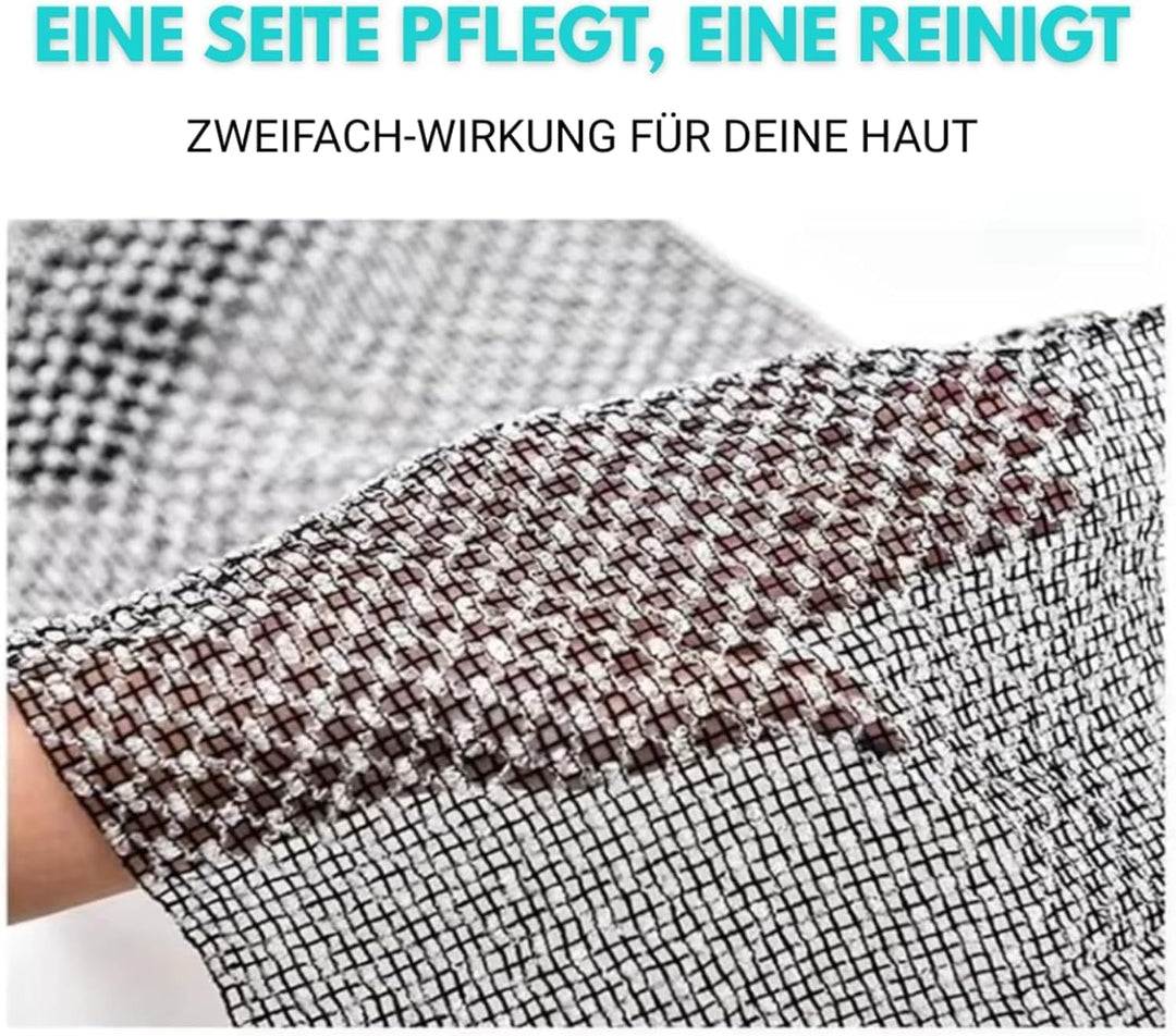 Antibakterielles Peelingtuch Rücken &amp; Körper – Duschpeeling Tuch mit Rückenschrubber für Männer &amp; Fr