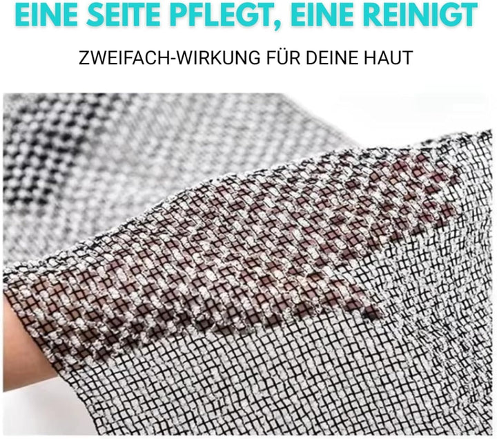 Antibakterielles Peelingtuch Rücken &amp; Körper – Duschpeeling Tuch mit Rückenschrubber für Männer &amp; Fr