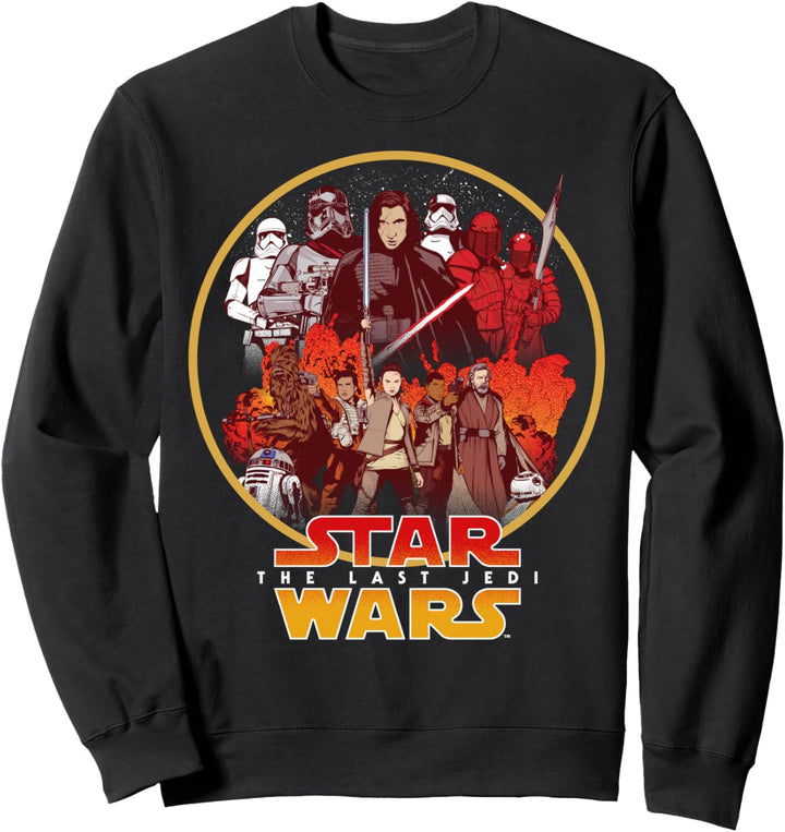 Star Wars The Last Jedi Group Shot Kylo Circle Portrait Sweatshirt