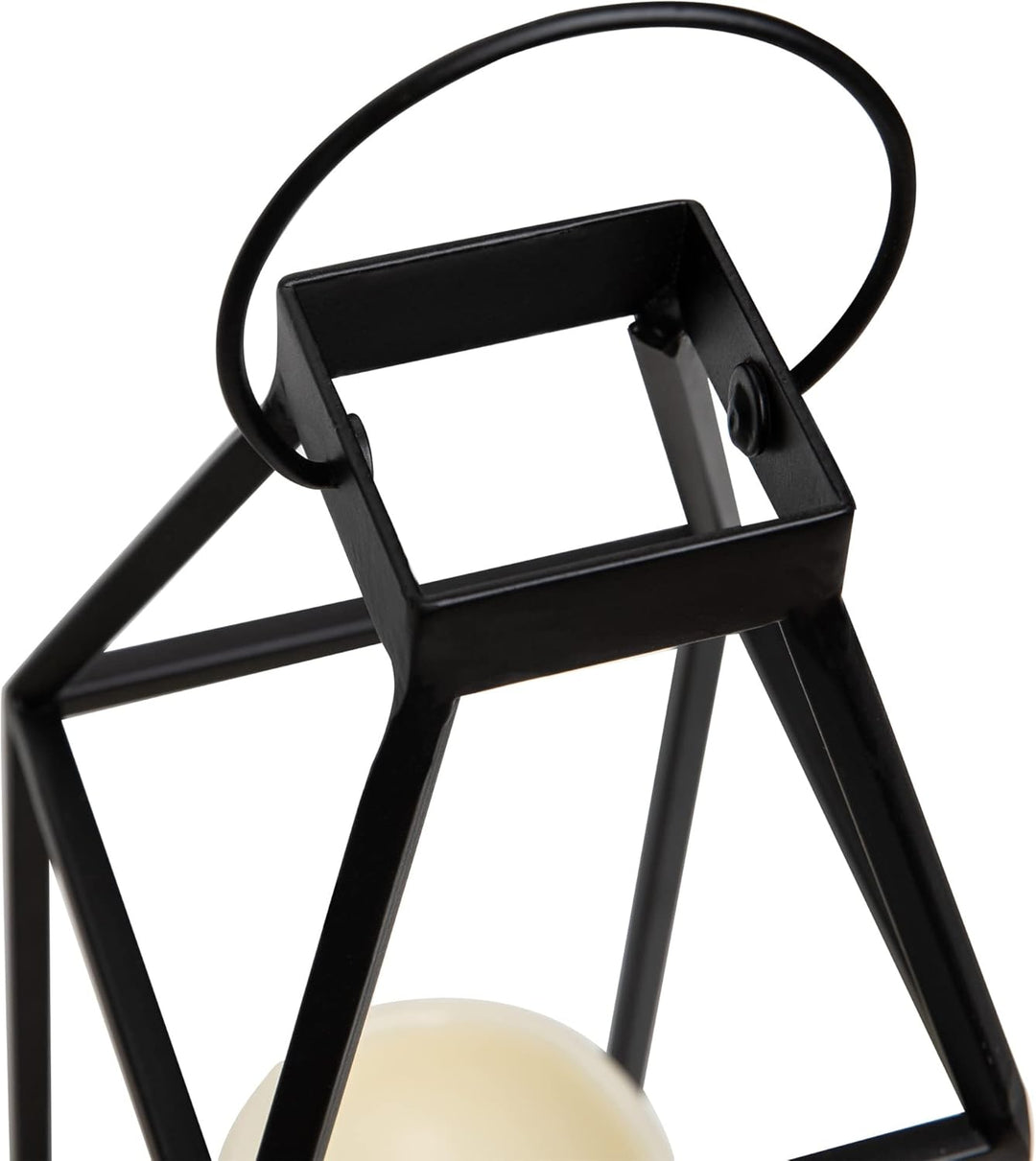 HPC Decor schwarze Metall-Kerzenlaternen, Set mit 2 Laternen, dekorativ mit flackerndem Timer, 44 cm