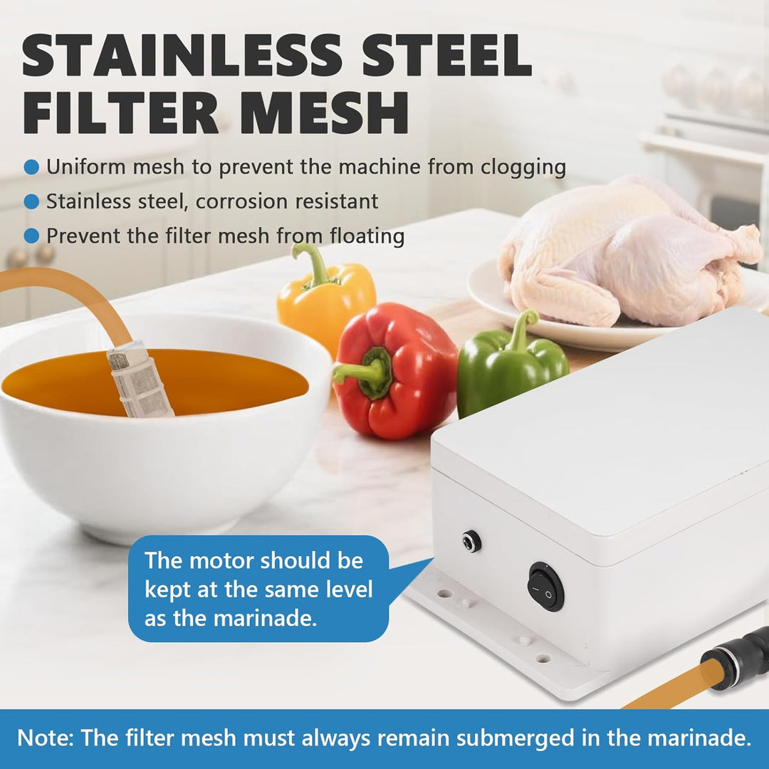 MXBAOHENG Marinierte Spritze Elektrische Kochsalzinjektionspumpe 70W Fleischeinlegemaschine Fleisch