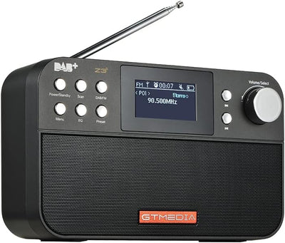 Z3 Dab+ Digitales Radio mit Bluetooth, tragbar digital Radio dab wiederaufladbar kompatibel mit Uhr,