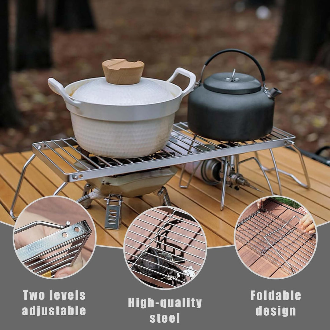 Outdoor Grillrost,Tragbarer Lagerfeuergrill,Edelstahl Klappbarer Grillgitter,Faltbarer Lagerfeuer Gr