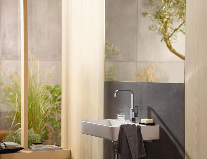 hansgrohe Waschtischarmatur Metropol, Wasserhahn Bad mit Auslauf Höhe 230 mm, mit Push-Open Ablaufga