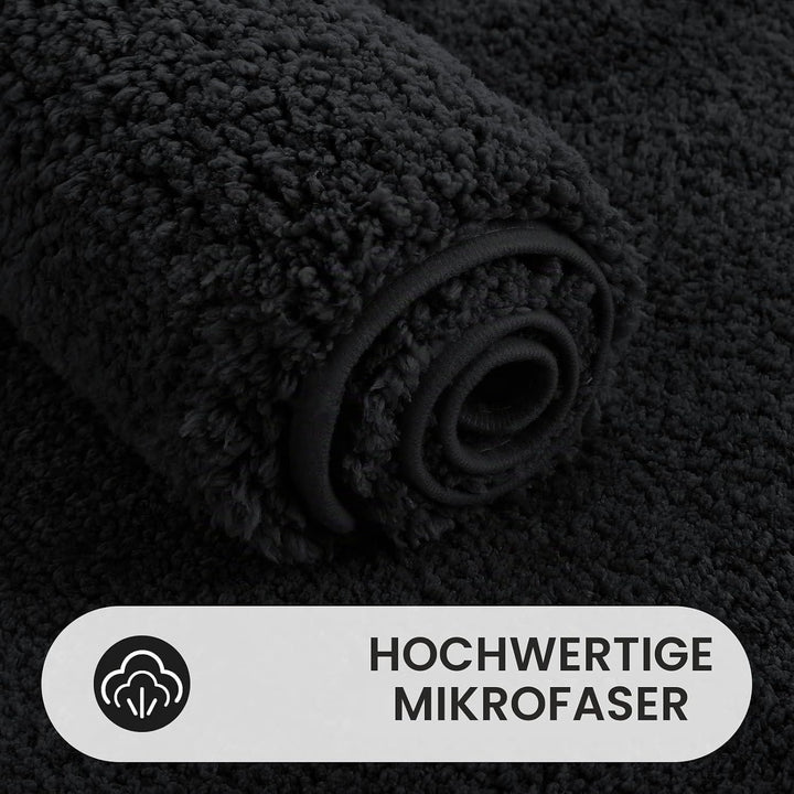 Homaxy Badezimmerteppich Set 2 teilig Badematte rutschfest Waschbar Weiche Hochflor Badteppich Flaus