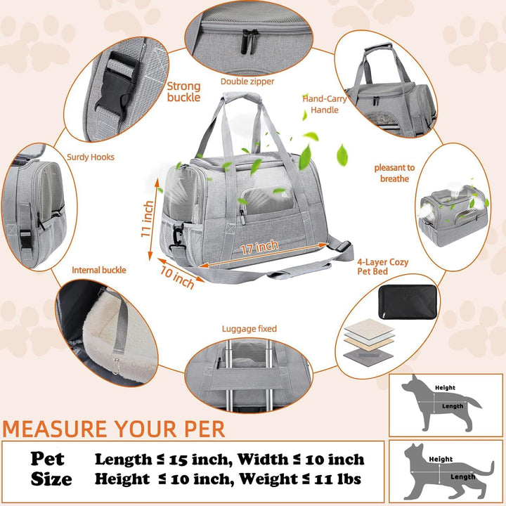 Transporttasche für Hund Katze Faltbar Hundetransportbox Katzentransportbox Atmungsaktiv Hundetasche