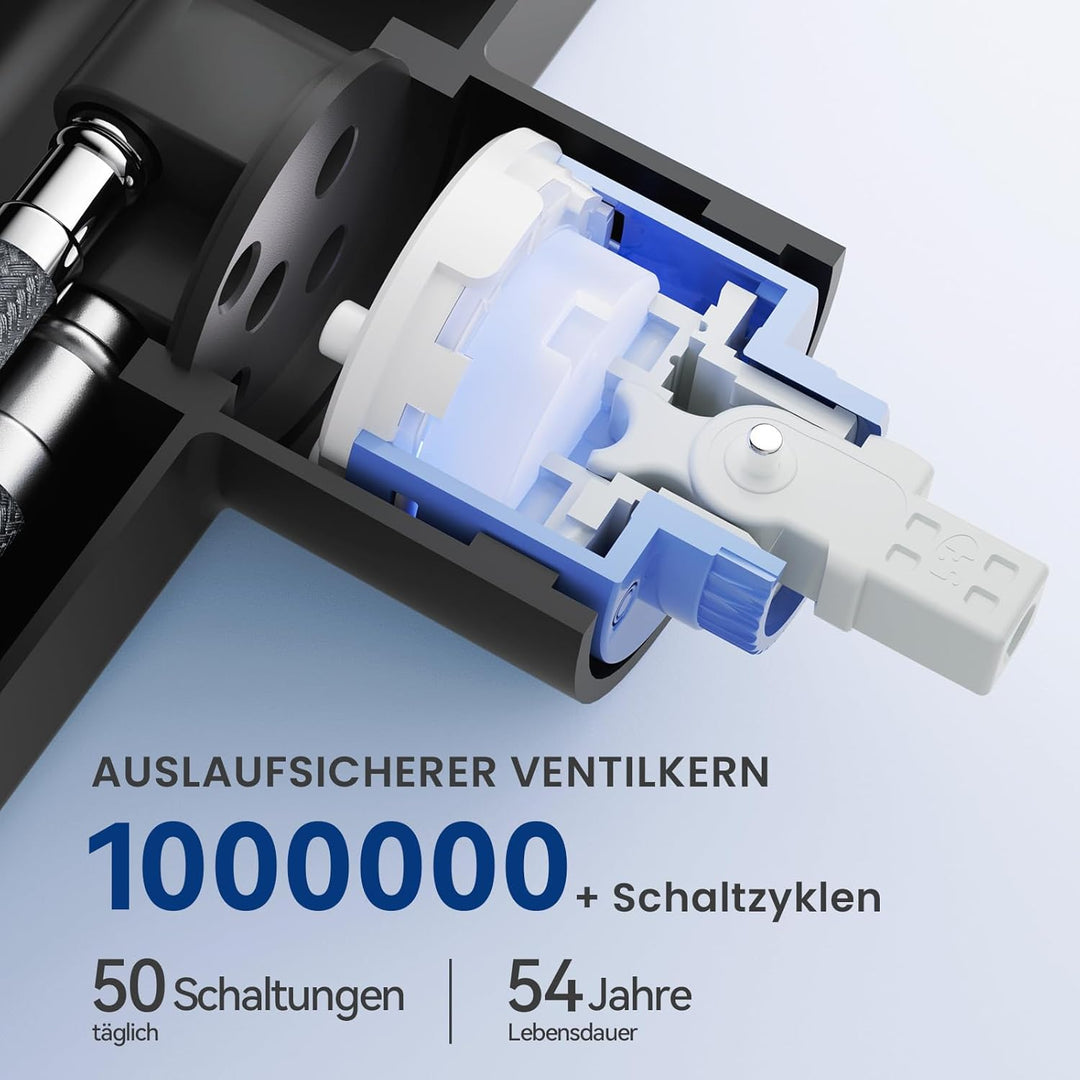 CECIPA Wasserhahn Küche Schwarz Ausziehbar, Küchenarmatur mit Brause Ausziehbar, Mischbatterie küche