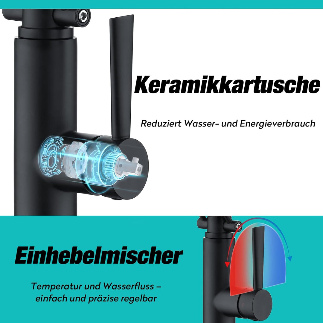 CREA Küchenarmatur mit 4 Wasserstrahlen abnehmbar, Einhebelmischer Armatur Wasserhahn für Küche Spül
