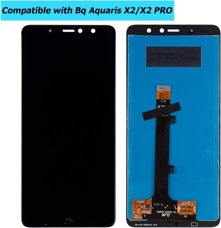 E-YIIVIIL Neu Ersatz LCD Display Kompatibel Für Bq Aquaris X2/X2 Pro 5,65 inch (Schwarz Ohne Rahmen)