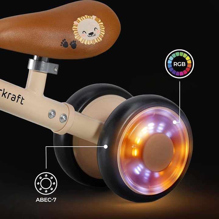 Kinderkraft Cutie Flash Laufrad, Lernlaufrad, Kinderlaufrad, Lauflernrad ohne Pedale, Räder mit LED-