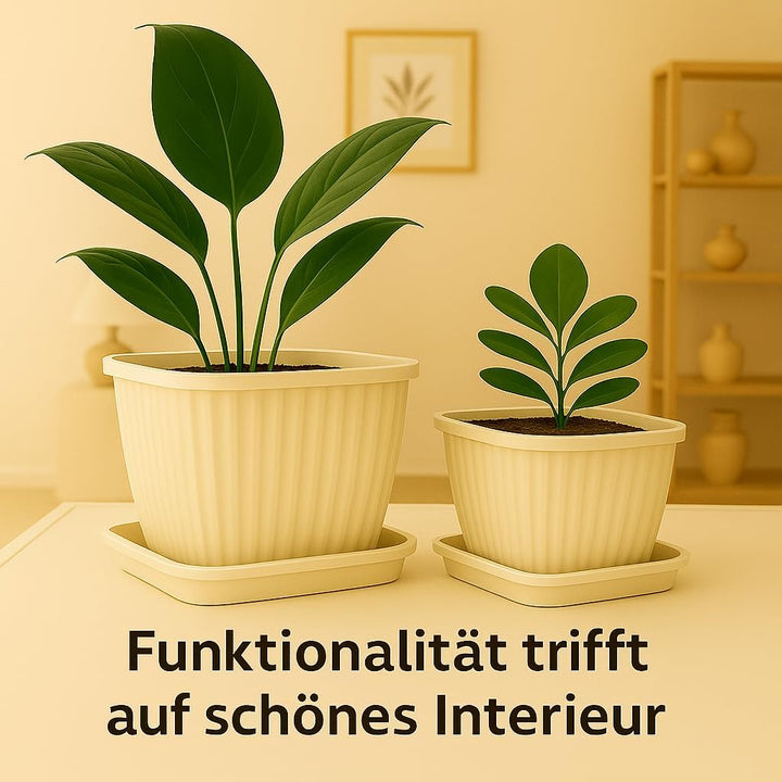 Home Garden Ornaments Untersetzer Blumentopf Eckig Beige 29x29cm Set of 5 – Dauerhaft Blumentopf Unt