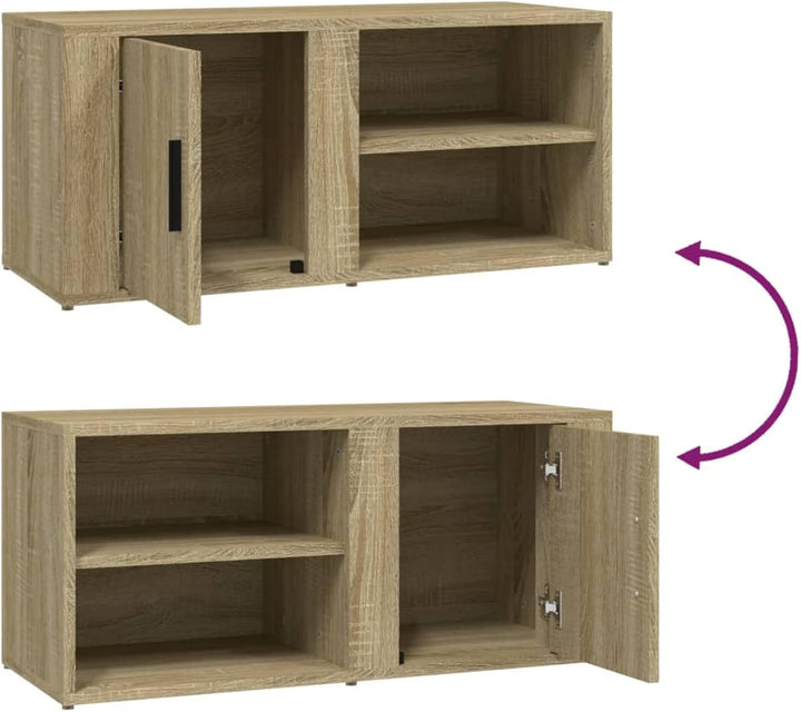 Tidyard 2 Stk. TV Schrank mit 3 Fächer Lowboard TV Möbel Fernsehschrank Fernsehtisch TV Board Fernse