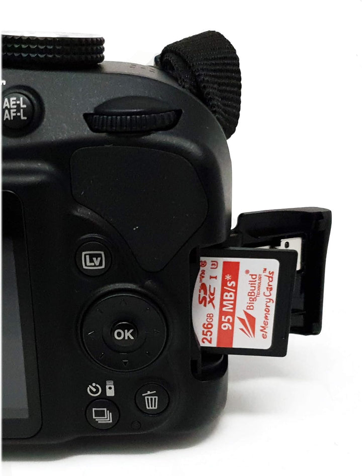 BigBuild Technology 256GB UHS-I U3 95MB/s Speicherkarte für Canon EOS 1200D, 1300D, 2000D, 200D, 400
