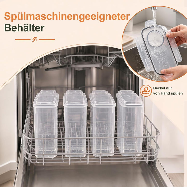 GoMaihe Vorratsdosen Set, 2.5L*6 Stück Aufbewahrungsbox Küche Organizer, Luftdicht Frischhaltedose P