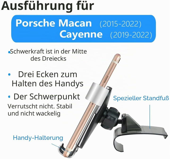 LUNQIN Auto-Handyhalterung für 2015–2023 Porsche Macan und 2019–2023 Porsche Cayenne [grosse Handys