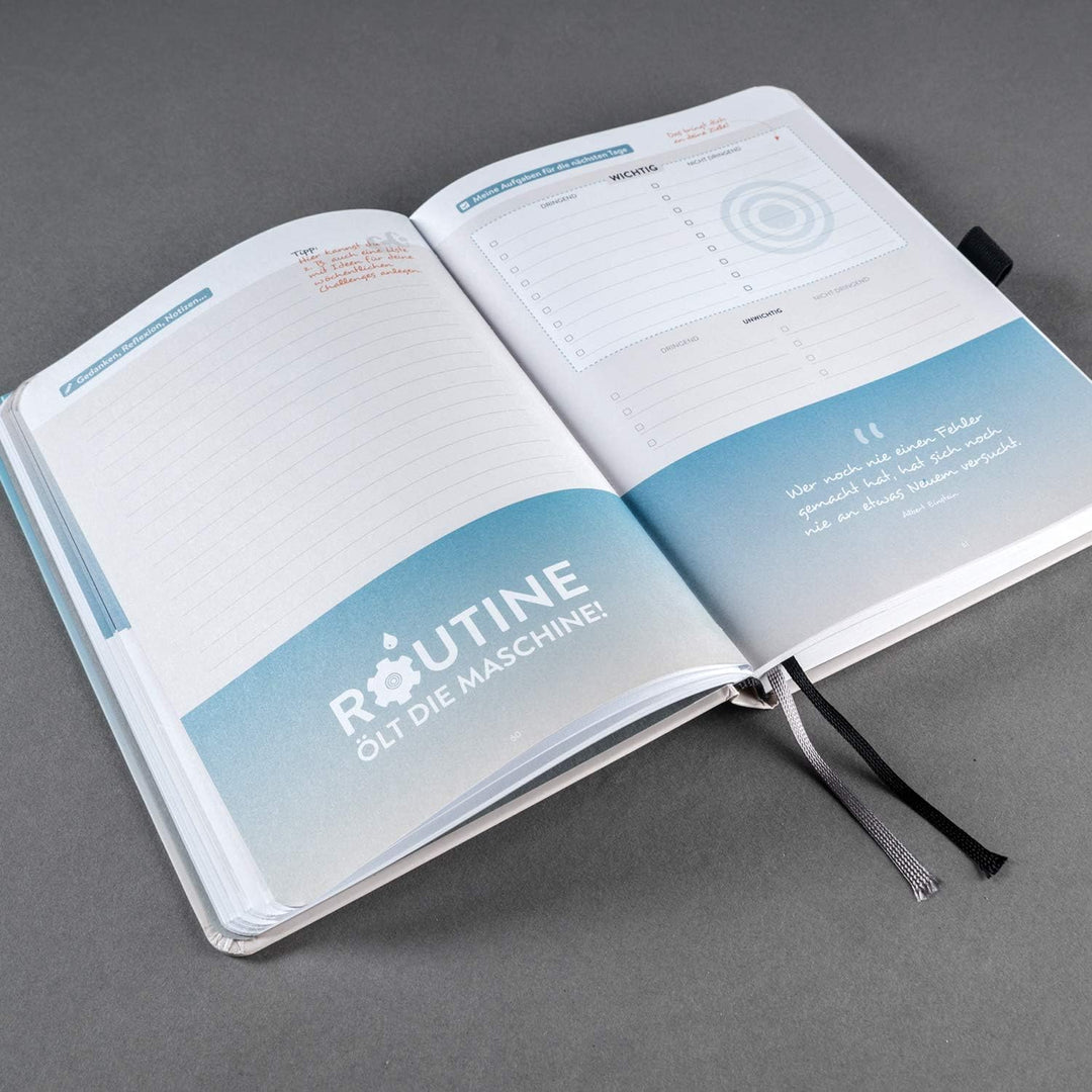 DRAN BLEIBEN Erfolgsjournal – für Ziele, Fokus, Selbstreflexion, Achtsamkeit & persönliche Entwicklu