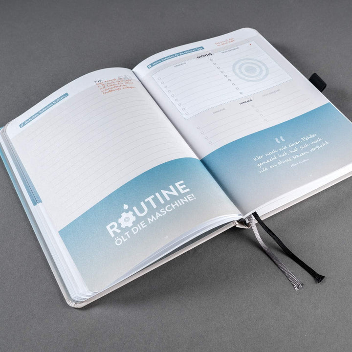 DRAN BLEIBEN Erfolgsjournal – für Ziele, Fokus, Selbstreflexion, Achtsamkeit & persönliche Entwicklu