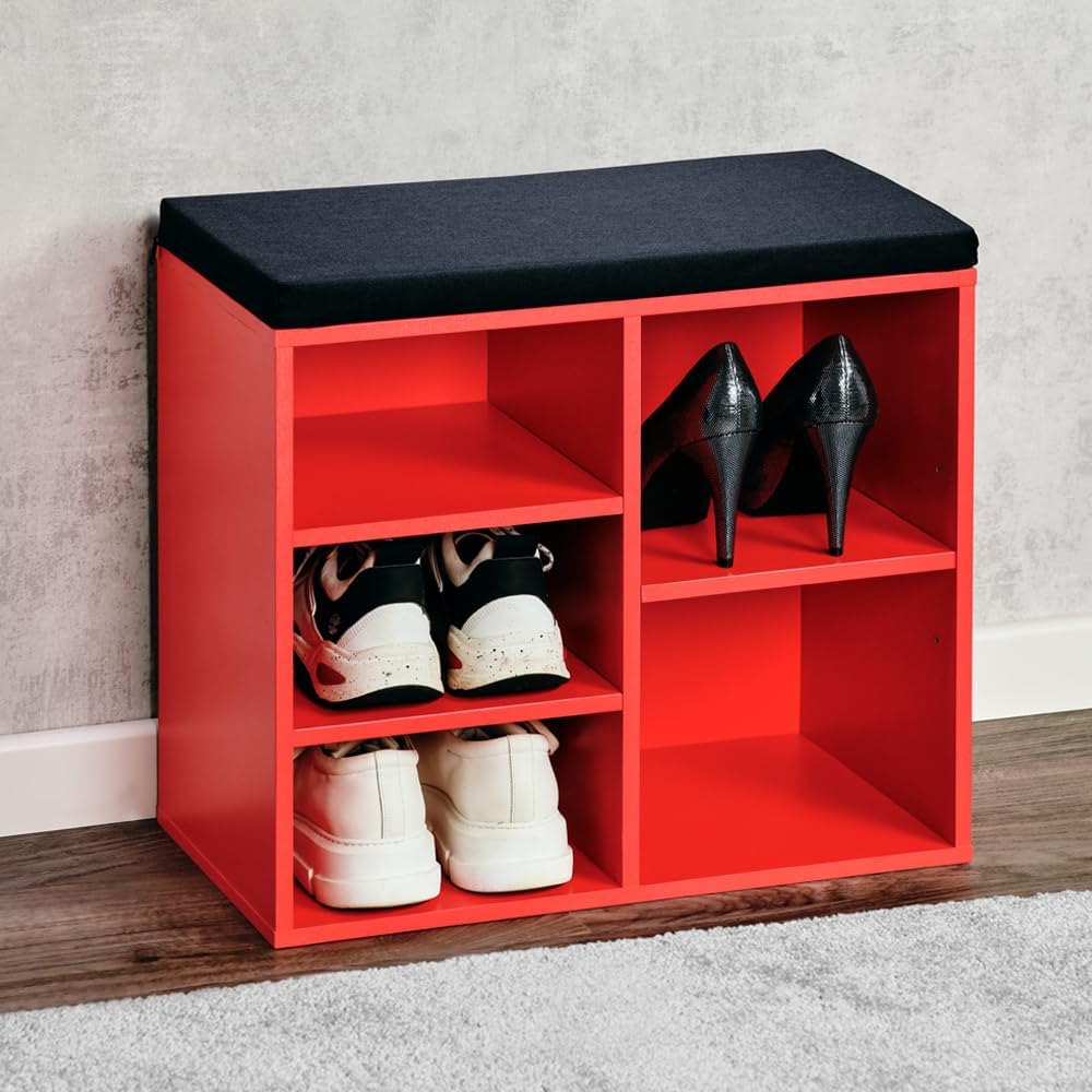 Kesper | Schuhschrank mit Sitzkissen, Material: Faserplatte, Masse: B51,5 x H48 cm x L29,5 cm, Farbe