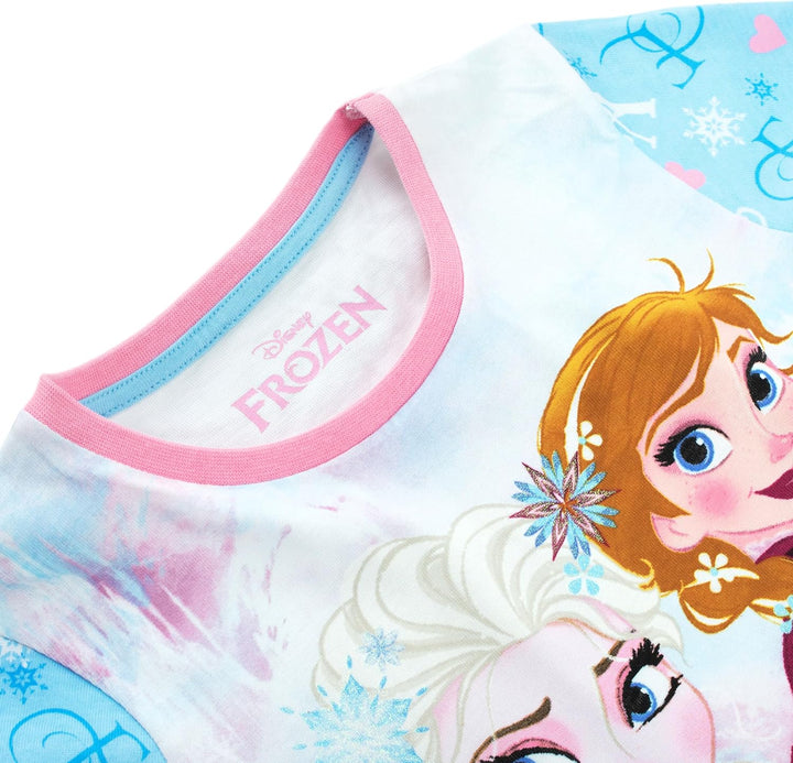 Disney Schlafanzug Mädchen | 100% Baumwolle Frozen Pyjama Kinder | ELSA Eiskönigin und Anna Lang Sch