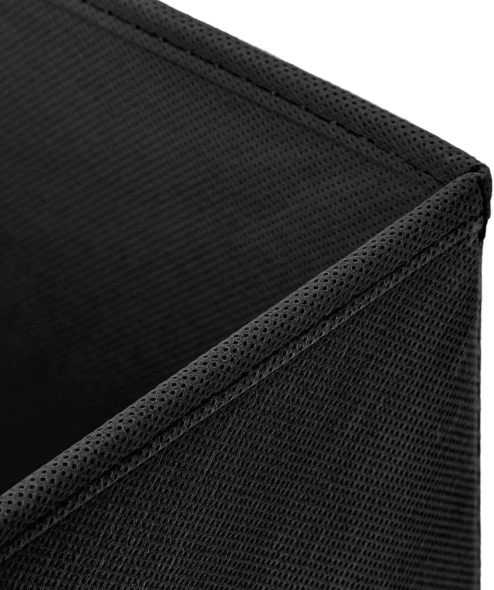 Stick&amp;Shine 4x Aufbewahrungs Korb Schwarz Faltbox 30 x 30 x 30 cm Regalkorb faltbar mit Kordel und m