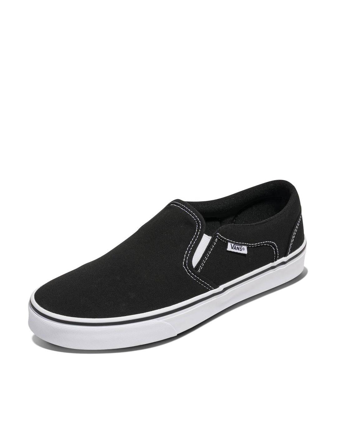 Vans Herren Asher Sneaker 38.5 EU Canvas Black White, 38.5 EU Canvas Black White