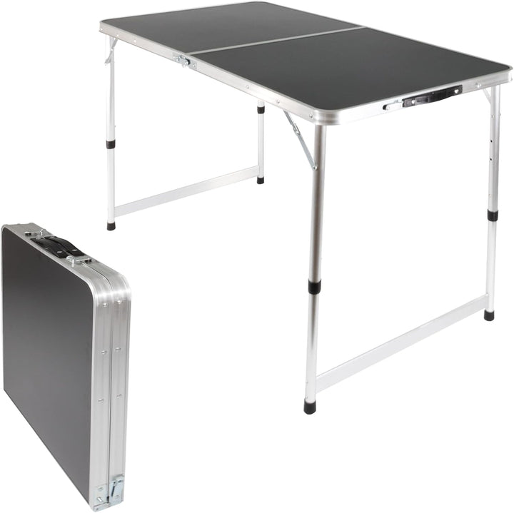 Lemodo Campingtisch weiss klappbar | Klapptisch 3-Fach höhenverstellbar | Falttisch 120 x 60 cm | Le