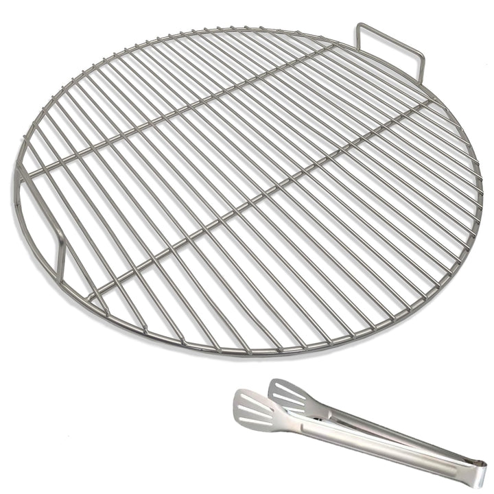 Runde 304 Edelstahl Grillroste mit Grillzange, 44.5 cm Durchmesser, passend für Weber 47cm Kugelgril