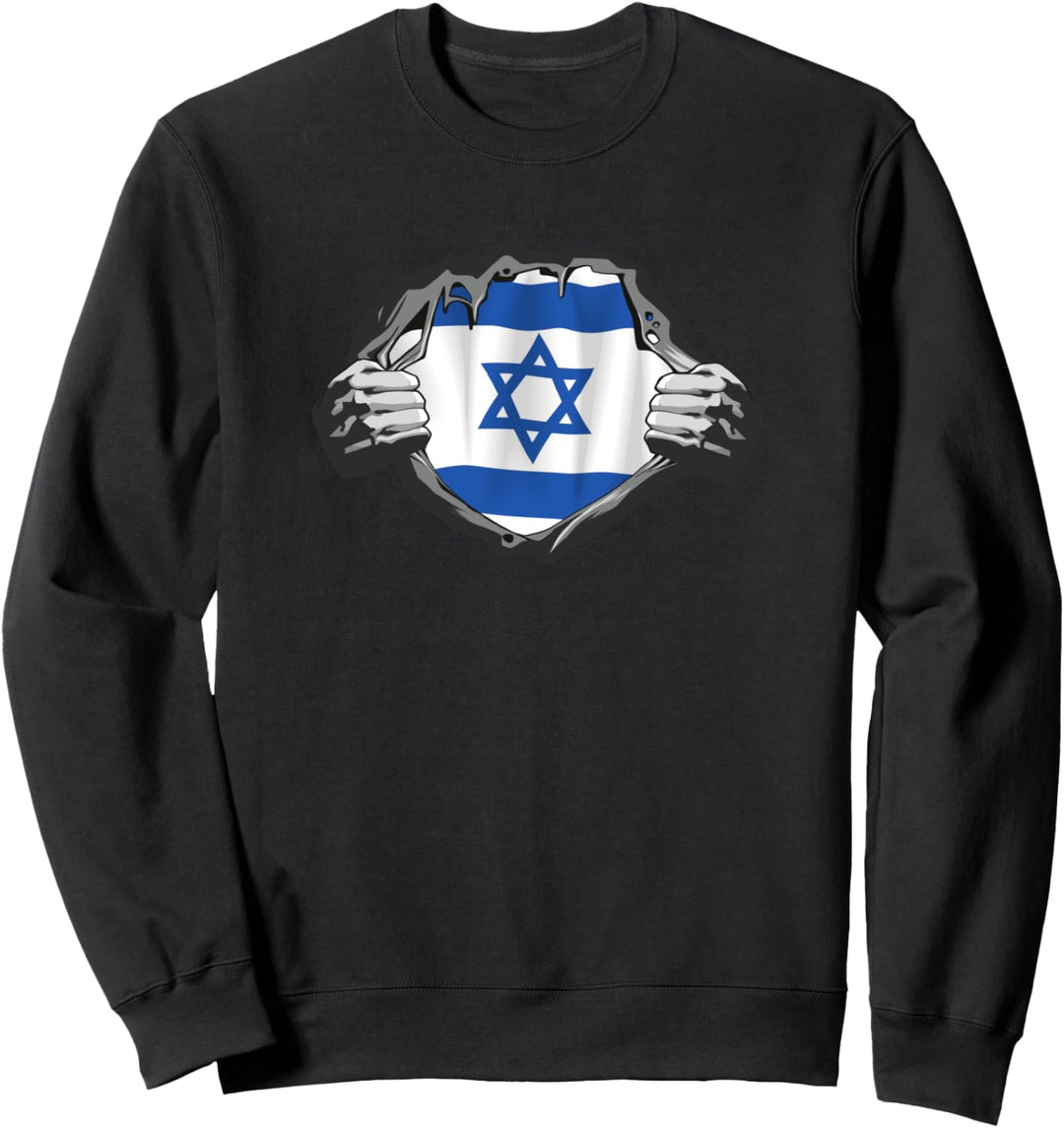 Israelisches zerrissenes Hemddesign zeige dein Herz Sweatshirt