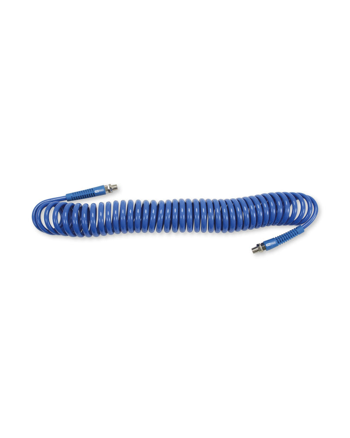 KS Tools Spiralschlauch Druckluft 515.3335 Ø 8mm I 15m langer, elastischer PU-Druckluftschlauch mit